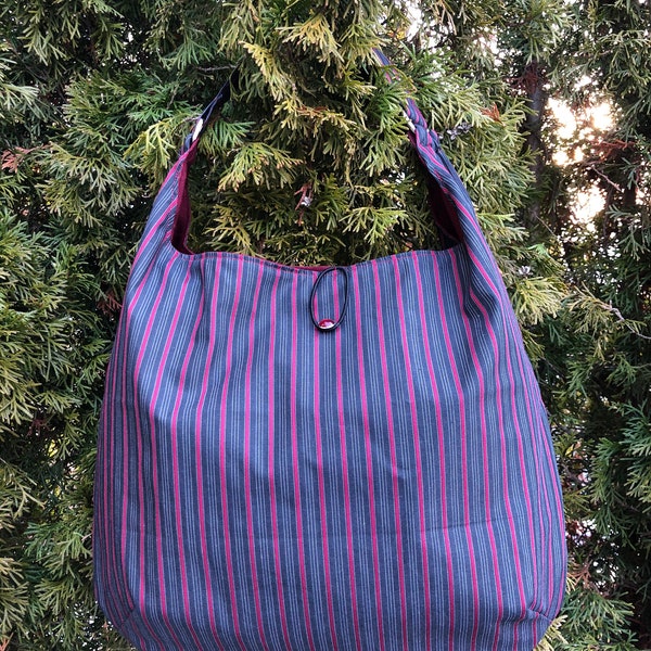 Hobo bag, stripes, hobobag, shoulder bag, tote bag, bucket bag, cloth bag, sustainable