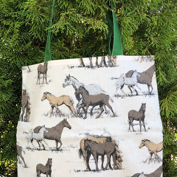 Sturdy shopping bag for horse lovers, tote bag, shopper, shopping bag, fabric bag, sustainable, horses