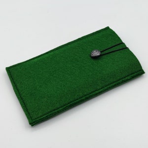 Sac pour téléphone portable avec compartiment pour cartes, étui pour téléphone portable, pochette pour téléphone portable, feutre vert forêt, protection pour téléphone portable