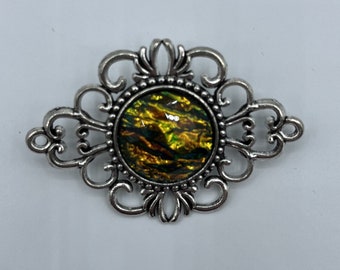 Brooch ornament with cabochon, Victorian, Steampunk, Gothic