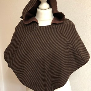 Viking Gugel Skjoldehamn, lined, brown, hand-sewn, hood, Middle Ages, reenactment, LARP, fantasy, living history