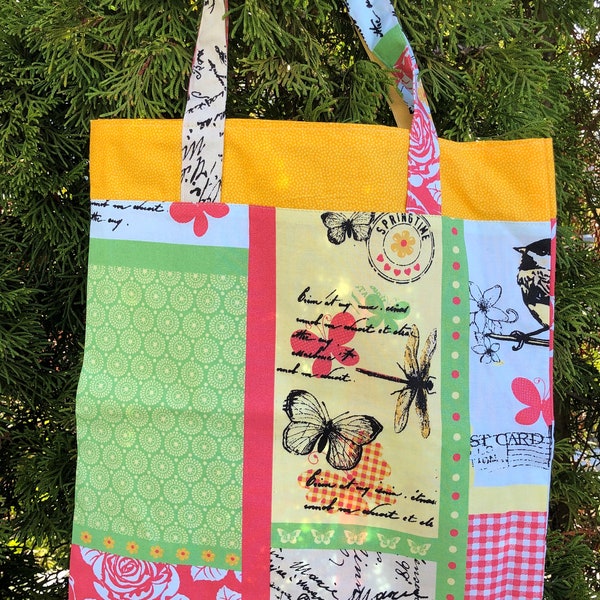 Sturdy shopping bag in patchwork style, tote bag, shopper, shopping bag, fabric bag, sustainable, patchwork