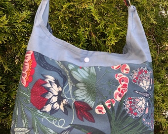 Hobo bag, blue-grey, hobo bag, shoulder bag, tote bag, pouch bag, fabric bag, sustainable
