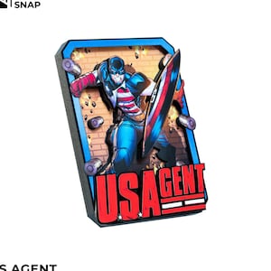 US AGENT Marvel Snap – Carta 3D personalizzata / Shadowbox Art - Interamente realizzata a mano / Migliore personalizzazione per i collezionisti Marvel