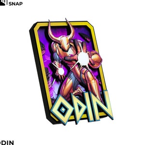 ODIN Marvel Snap (Variante Iron All-Father) – Carta Marvel 3D personalizzata / Shadowbox artistico fatto a mano - Arte esclusiva / Regalo per i fan Marvel