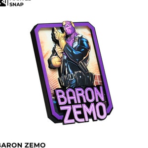 BARON ZEMO Marvel Snap – Biglietto 3D personalizzato / 3D Marvel Snap Shadowbox - Arte fatta a mano al 100% / Biglietto personalizzato per regalo/collezione/fan Marvel