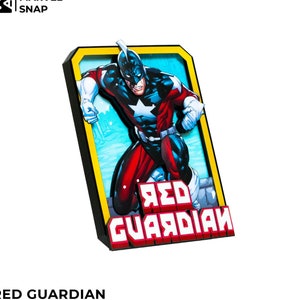 RED GUARDIAN Marvel Snap – Carte 3D personnalisée | Shadowbox 3D Marvel Snap - Art 100 % fait main | Carte personnalisée pour cadeau/collection/fan Marvel