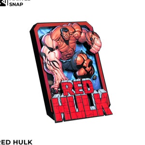 RED HULK Marvel Snap – Biglietto 3D personalizzato / 3D Marvel Snap Shadowbox - Arte fatta a mano al 100% / Biglietto personalizzato per regalo/collezione/fan Marvel