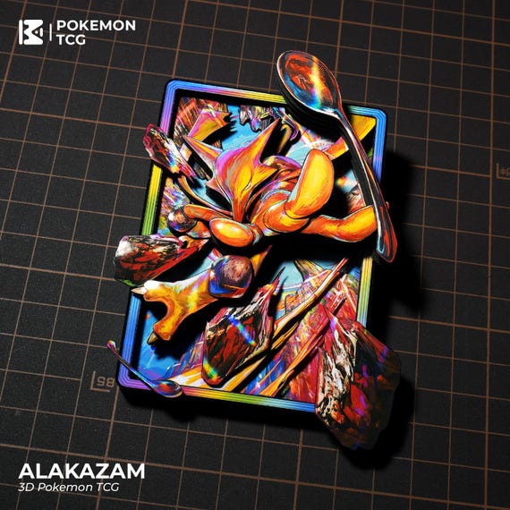 ALAKAZAM Pokemon TCG  Handcrafted 3D Card | Pokemon Themed Shadowbox -  Artisan Crafted | Pokemon Fan/collector Gift - Etsy