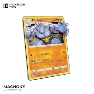 MACHOKE Pokemon TKG - Personalisierte 3D Karte | 3D-Schattenboxkunst - 100% handwerklich hergestellt | Besonderes Geschenk für Pokemon Sammler