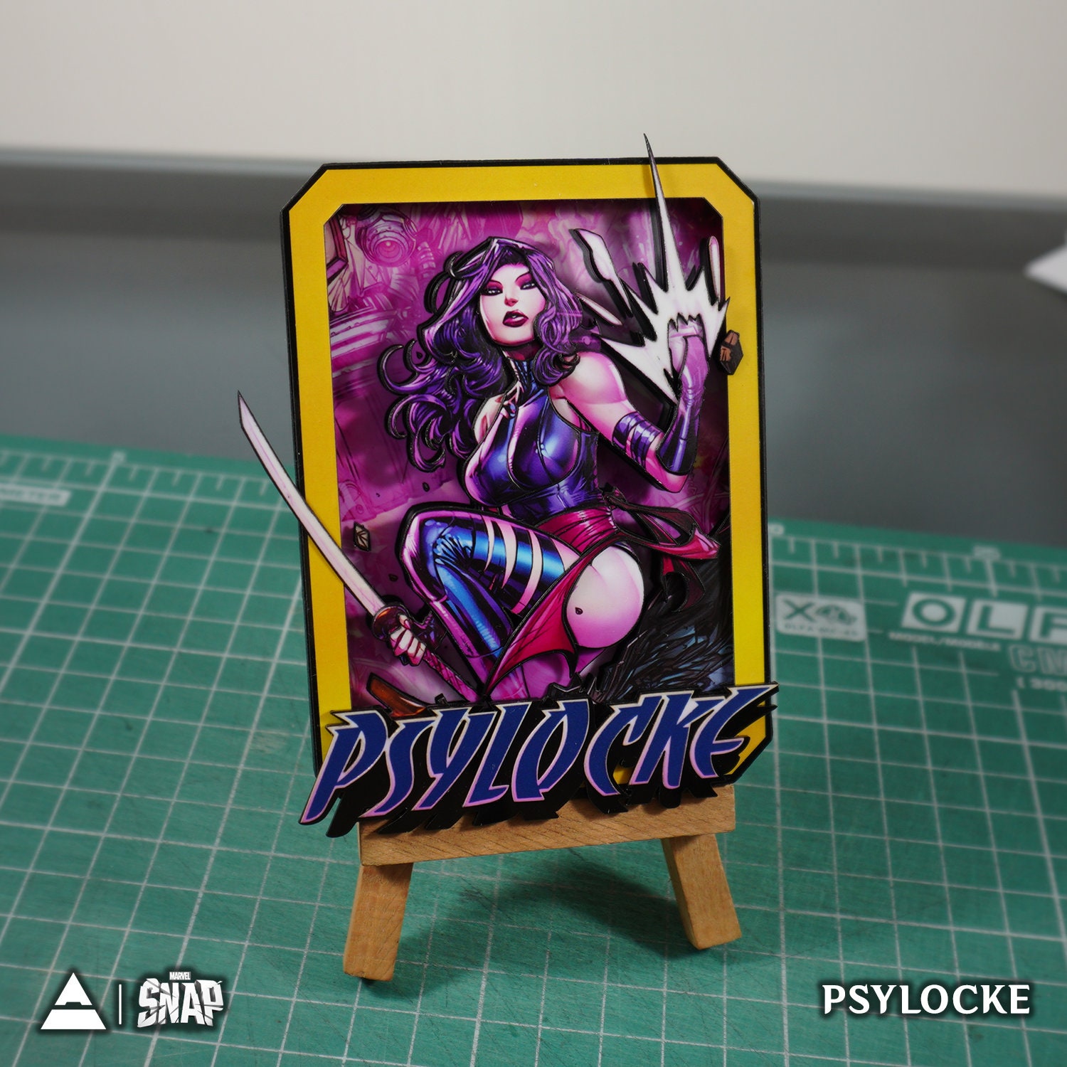 MARVEL 3Dレアカード PSYLOCKE Marvel Snap – 3D Card Custom | 3D Marvel Snap Shadowbox