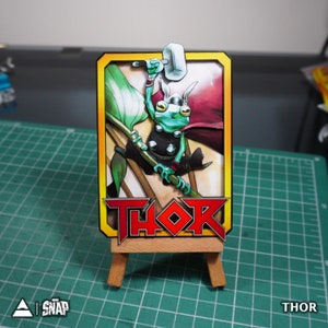THOR Marvel Snap - 3D Karte Individuell | 3D Marvel Snap Schattenbox - 100% handgefertigte Kunst | Personalisierte Karte für Marvel Geschenk/Sammlung/Fan