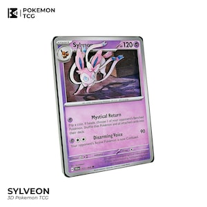 SYLVEON Pokemon TCG – Carta 3D personalizzata / Arte Shadowbox 3D - 100% realizzata artigianalmente / Regalo speciale per collezionisti di Pokemon