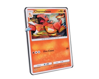 CHARMELEON Pokemon TCG – 3D Card Custom | Shadowbox Art - Entirely Handcrafted | Best Custom for Pokemon's Collectors