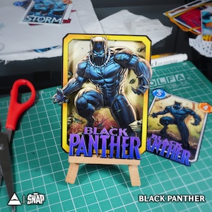 BLACK PANTHER Marvel Snap - 3D Karte Individuell | 3D Marvel Snap Schattenbox - 100% handgefertigte Kunst | Personalisierte Karte für Marvel Geschenk/Sammlung/Fan