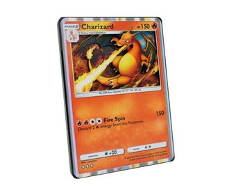 CHARIZARD Pokemon TCG – Handmade 3D Shadowbox | Shadowbox Collectible - Artisanal Craft | Personalized for Pokemon Gift/Collection/Fan