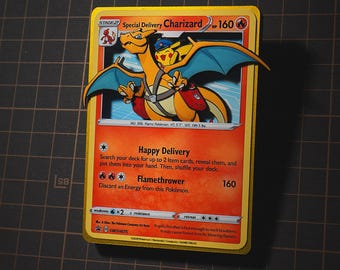 CHARIZARD Pokemon TCG – Personalized 3D Card | 3D Shadowbox Art - 100% Artisan Made | Special Gift for Pokemon Collectors