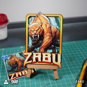 ZABU Marvel Snap - 3D Karte Individuell | 3D Marvel Snap Schattenbox - 100% handgefertigte Kunst | Personalisierte Karte für Marvel Geschenk/Sammlung/Fan
