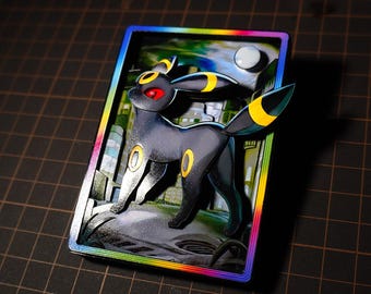 UMBREON Pokemon TCG – 3D Card Custom | Shadowbox Art - Entirely Handcrafted | Best Custom for Pokemon's Collectors