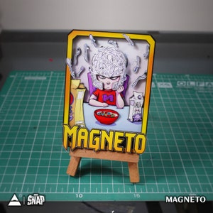 MAGNETO Marvel Snap - 3D Karte Individuell | 3D Marvel Snap Schattenbox - 100% handgefertigte Kunst | Personalisierte Karte für Marvel Geschenk/Sammlung/Fan