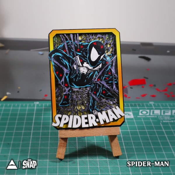 SPIDER MAN Marvel Snap – 3D Card Custom | 3D Marvel Snap Shadowbox - 100% Handmade Art | Personalized Card for Marvel Gift/Collection/Fan