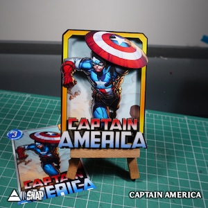 CAPTAIN AMERICA Marvel Snap – Biglietto 3D personalizzato / 3D Marvel Snap Shadowbox - Arte fatta a mano al 100% / Biglietto personalizzato per regalo/collezione Marvel