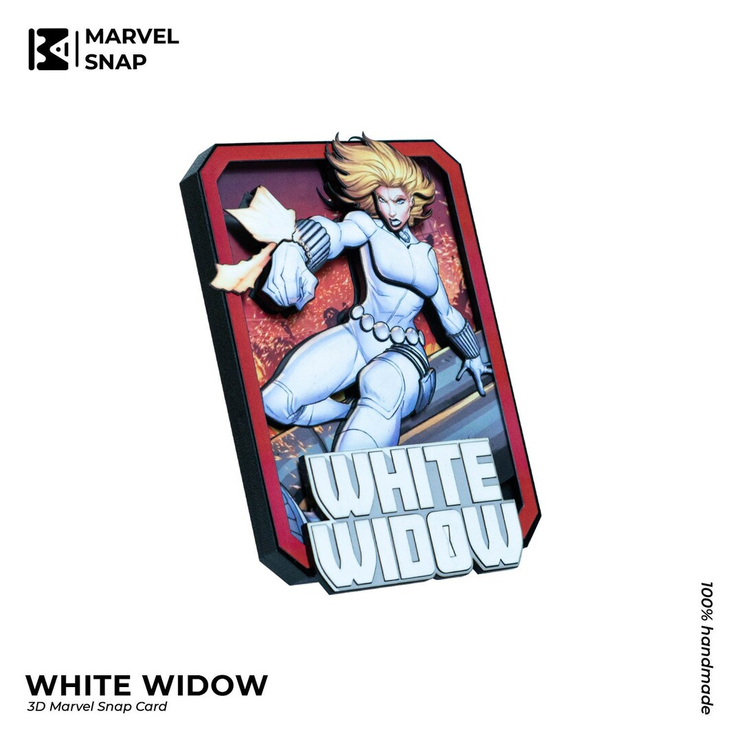 WHITE WIDOW Marvel Snap 3D Paper Custom Artisanal 3D Shadowbox