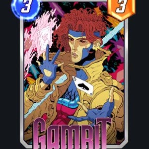 Carta GAMBIT Marvel – Arte 3D Personalizada | Caixa de Sombras Edição de Colecionador - 100% Feita à Mão | Presente para Fãs da Marvel