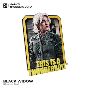 BLACK WIDOW Marvel Card – 3D-kaart op maat | Shadowbox Art: volledig handgemaakt | Beste custom voor Marvel's Collectors