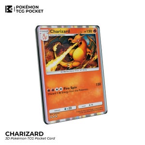 CHARIZARD Pokemon TCG Pocket – Handmade 3D Shadowbox | Shadowbox Collectible - Artisanal Craft | Personalized for Pokemon Gift/Collection