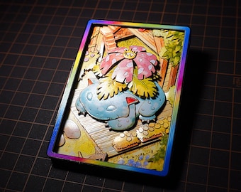VENUSAUR Pokemon TCG – Handmade 3D Shadowbox | Shadowbox Collectible - Artisanal Craft | Personalized for Pokemon Gift/Collection/Fan
