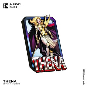 THENA Marvel Snap – Biglietto 3D personalizzato / Arte Shadowbox 3D - 100% realizzato artigianalmente / Regalo speciale per collezionisti di fumetti