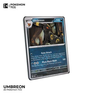 UMBREON Pokemon TCG – Scatola 3D personalizzata in carta 3D / Shadowbox artigianale in carta 3D - Completamente fatta a mano / Regalo speciale per i fan dei Pokemon
