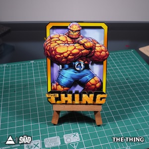 THE THING Marvel Snap – 3D-kaart op maat | 3D Marvel Snap Shadowbox: 100% handgemaakte kunst | Gepersonaliseerde kaart voor Marvel cadeau/collectie/fan