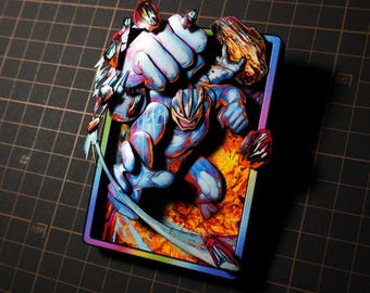Machamp Pokemon 3D Card - Handmade Shadowbox Art, Gift for Fans
