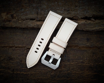 Panerai strap 24mm, 26mm, 22mm. Natural vegetable tanned leather handmade strap for Panerai.