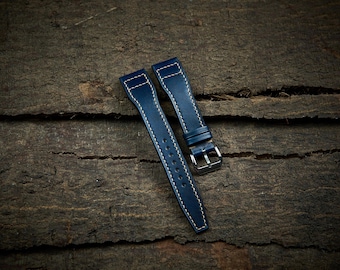 IWC用ハンドメイドダークグリーンヌバックアリゲーターレザーウォッチ