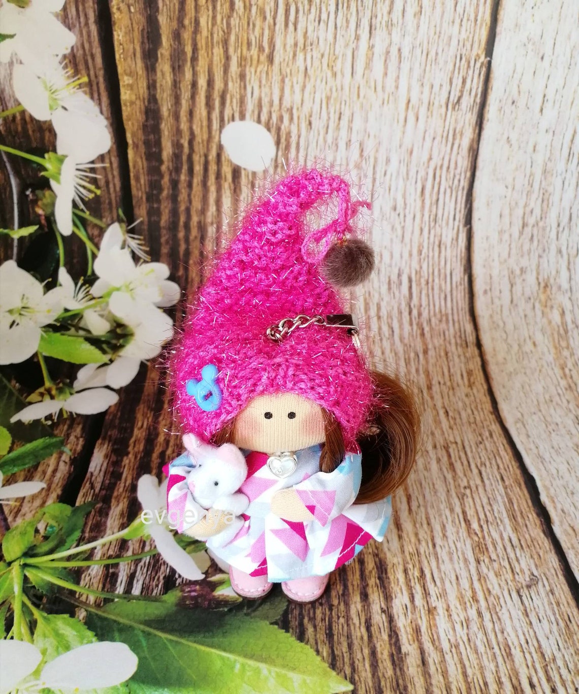 Doll keychain Keychain Keyring Interior doll Textile doll Etsy
