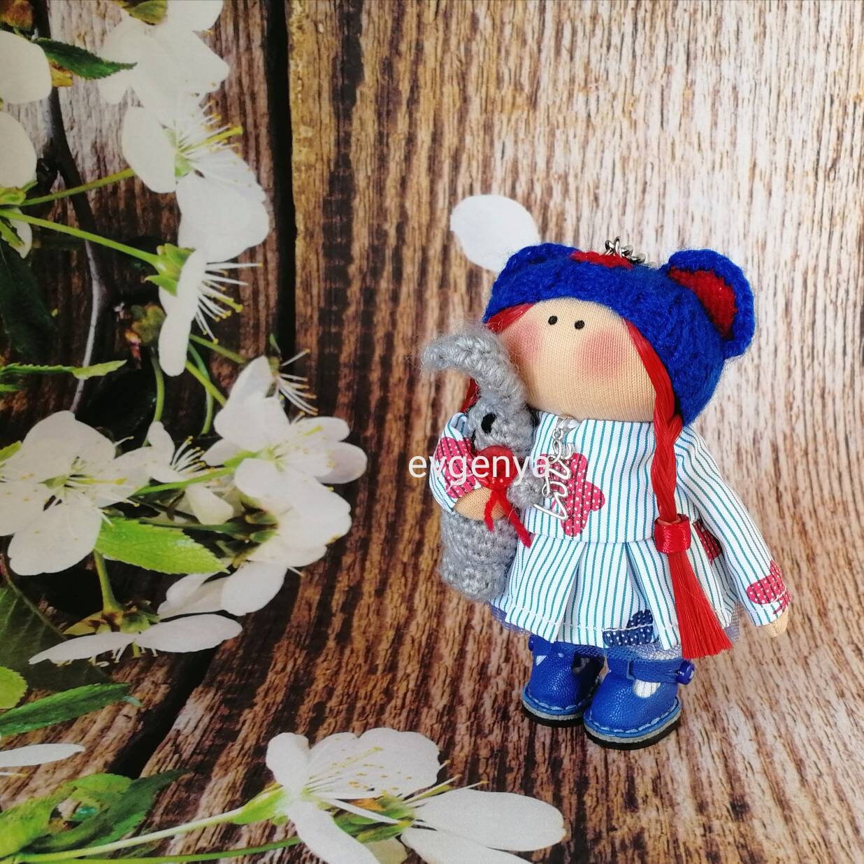 Doll keychain Keychain Keyring Interior doll Textile doll Etsy