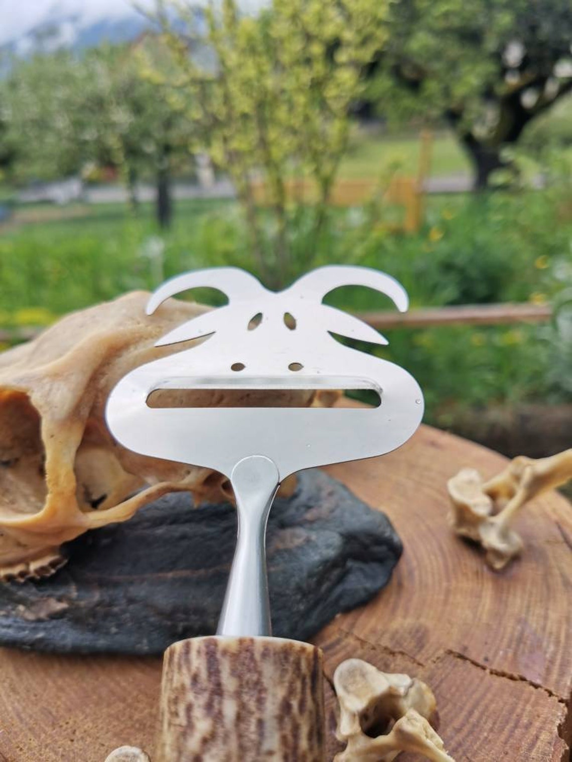 Coupe fromage à raclette tête de chèvre inox Finland bois de Etsy