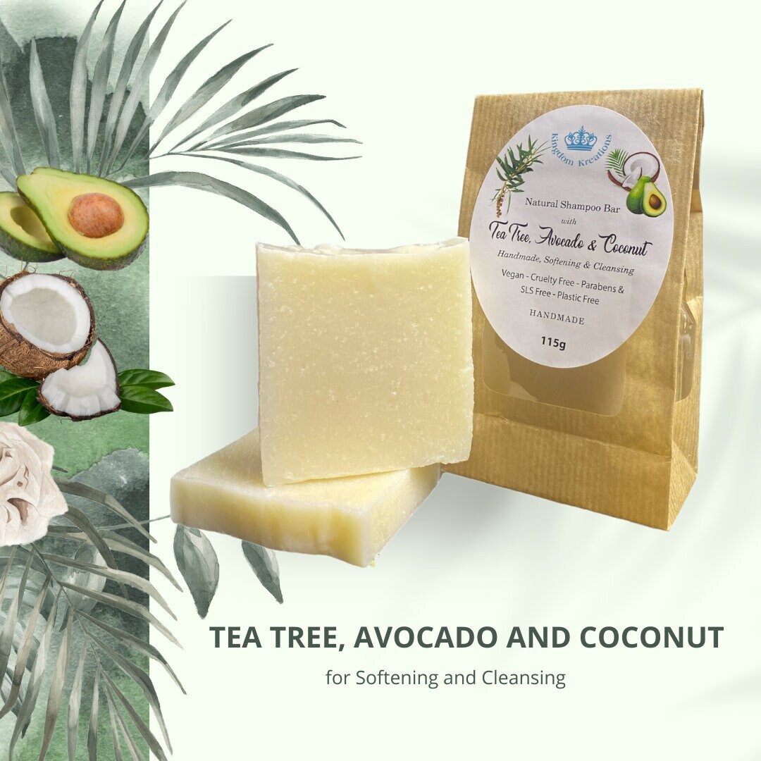 Natural Shampoo Bar Handmade With Tea Tree Essential Oil Etsy