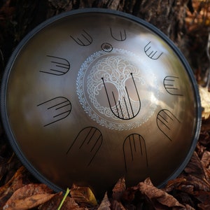 Steel Tongue Drum 19 inch Tree of Life Stainless Premium Handpan Quality + free mallets