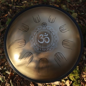 Handpan drum 19-inch Sacred Geometry OM Stainless Premium Material + free mallets