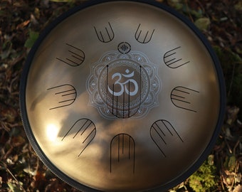 Handpan drum 19-inch Sacred Geometry OM Stainless Premium Material + free mallets