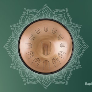 19 inch Hand Drum for Sound Healing & Meditation, 13 notes, Stainless Steel + free mallets