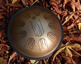 Golden tongue drum 36cm/14inch | handpan | stainless steel with overtones