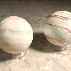 Banded Calcite sphere with stand