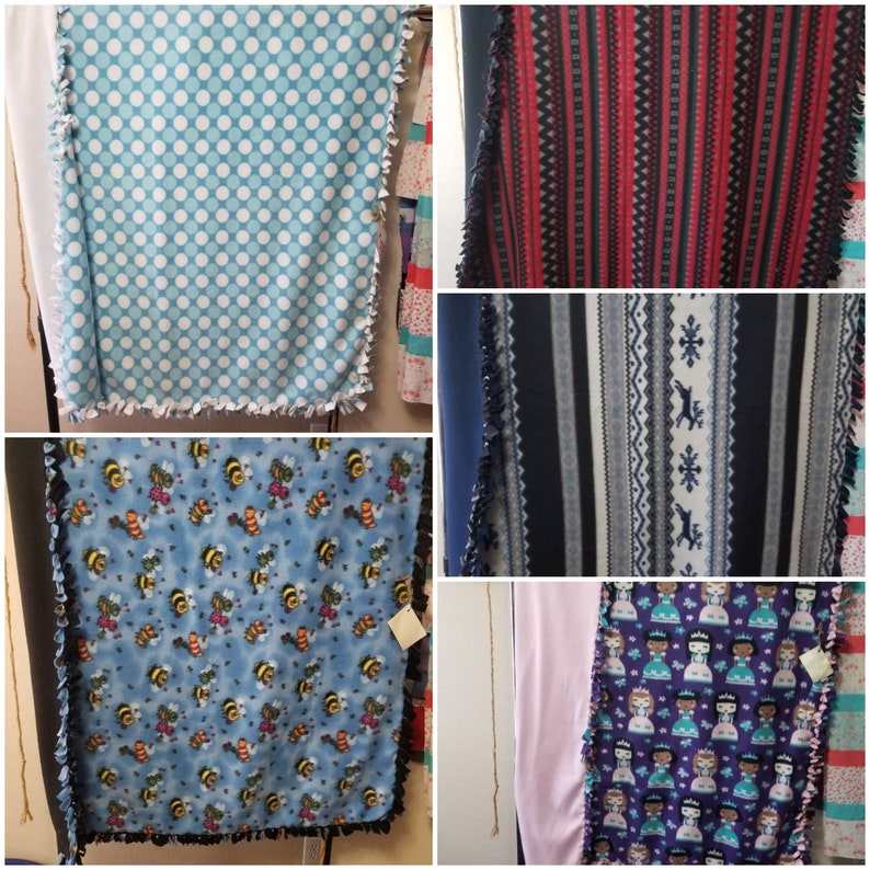 Fleece Tie Blankets//fleece Blanket//adult Blanket//kids Etsy