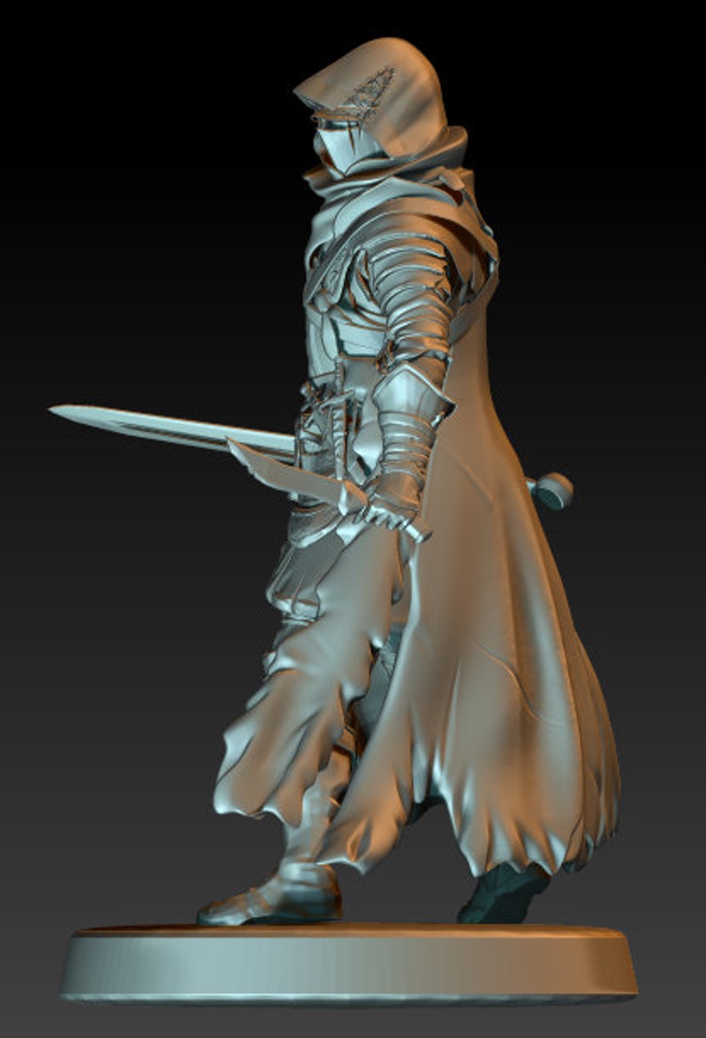 3D Print Miniatures Champions of the Void Cursed Mercenary Knight Broad Sword and Dagger Table Top D/&D