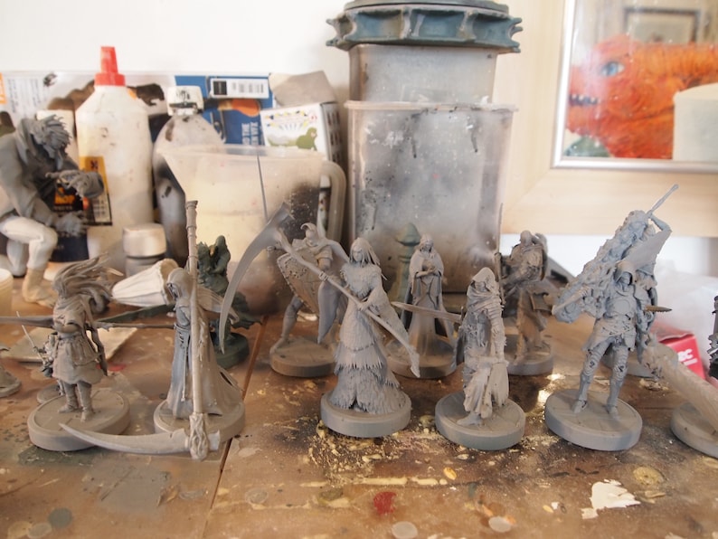 3D Print Miniatures Champions of the Night Void Smoke Knight of Ash Flaming swordsman of a fallen kingdom Table Top D/&D